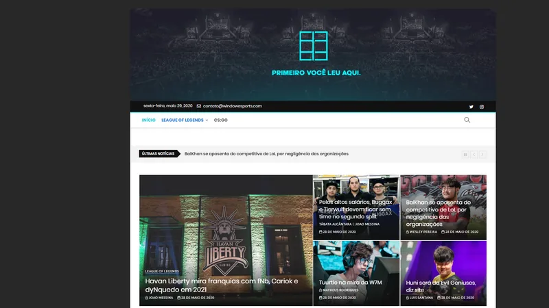 Window Esports team site built by NTK Digital
